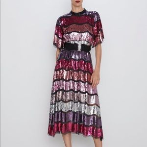 Zara - Limited edition belted sequin dress